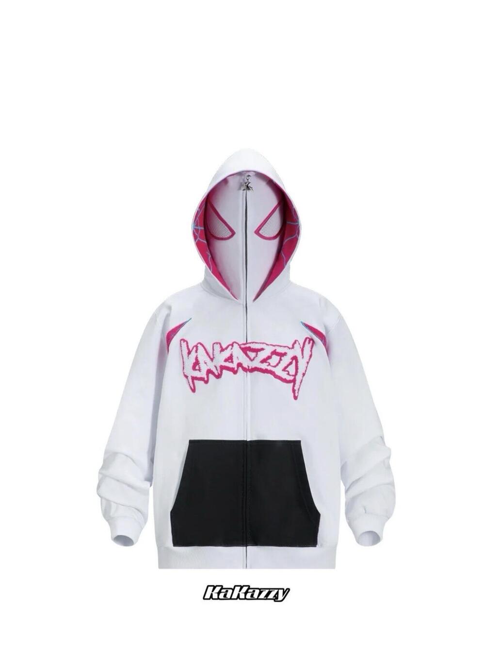 Rare Kakazzi Hoodie Gwen Stacy Spider-Man Medium double Hoodie With Eyes Marvel